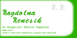 magdolna mencsik business card